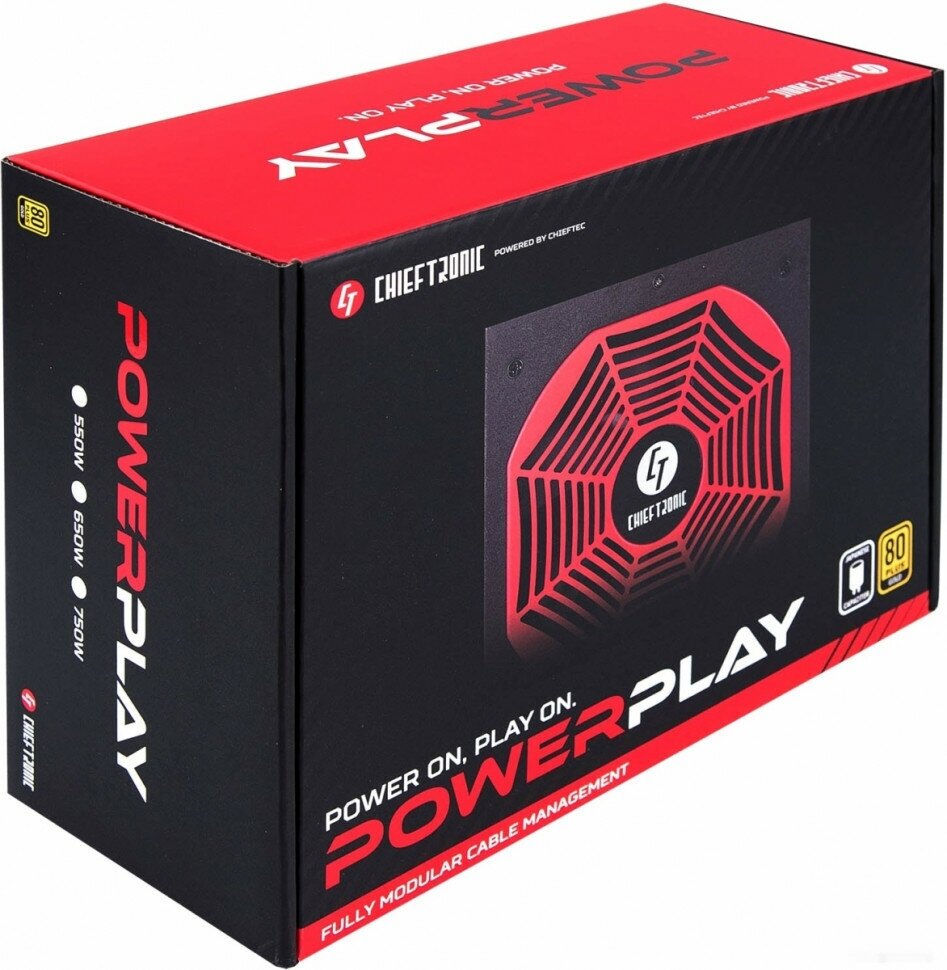 Блок питания ATX Chieftec PowerPlay(ATX 2.3, 550W, 80 PLUS GOLD, Active PFC, 140mm fan)Full Cable Management, LLC design, Japanese - фото №8