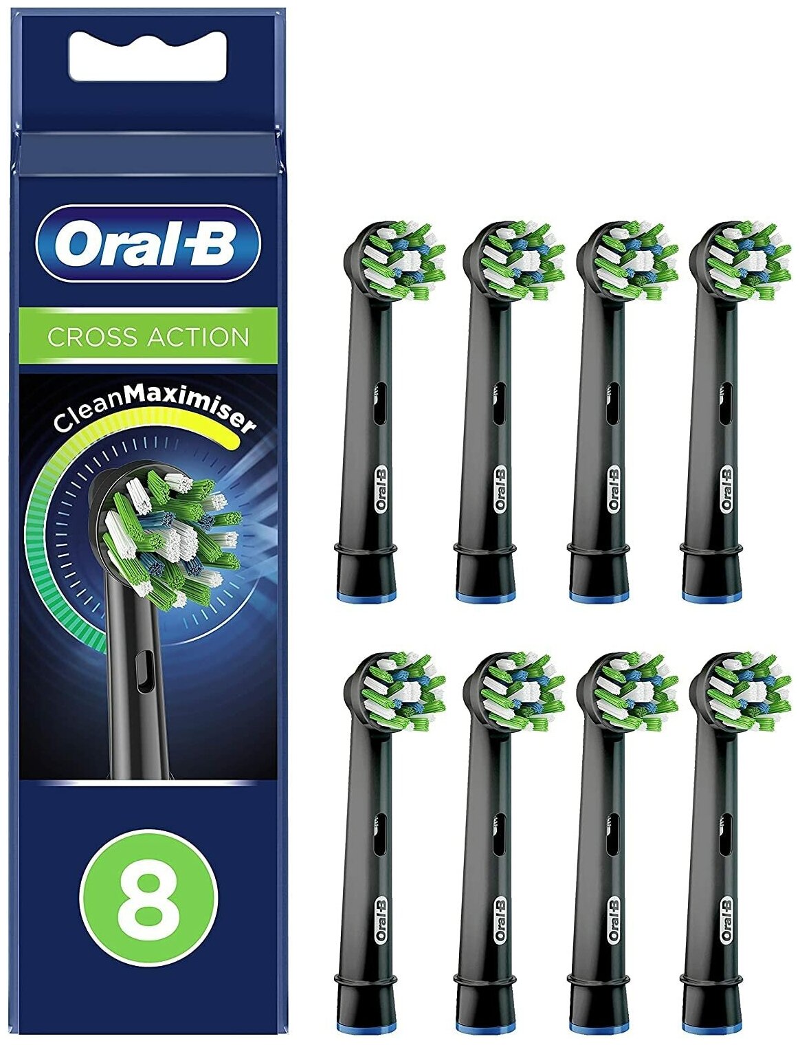 Насадка для зубных щеток Oral-B CrossAction Black CleanMaximiser EB18рRB 8шт