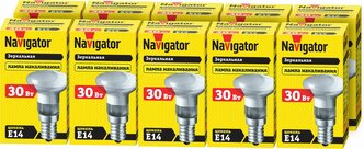 Лампа накаливания Navigator 94 318 NI-R50, 30 Вт, рефлектор, цоколь Е14, упаковка 10 шт.
