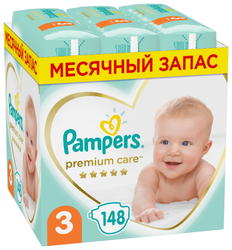 Pampers подгузники Premium Care 3 (6-10 кг) 148 шт.