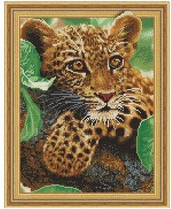 Алмазная мозаика Molly KM0737 Леопард 40х50 см