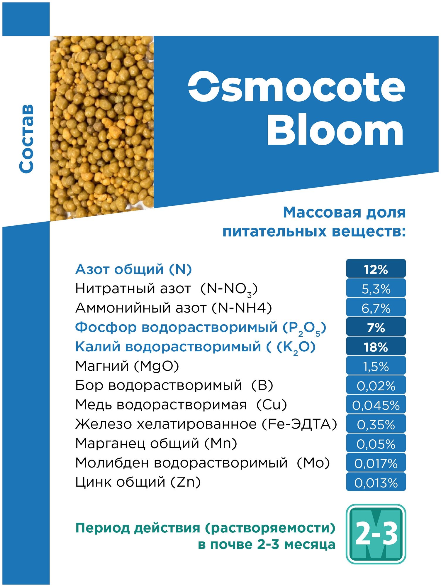 Osmocote Удобрение Осмокот / Bloom, 2-3 мес, пакет, 500 гр - фотография № 6