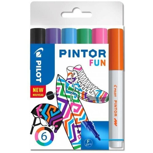 Pilot Маркеры Pintor Fun 1мм, толщина линии 2,9мм, 6 цветов