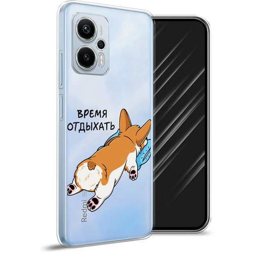 Силиконовый чехол на Xiaomi Redmi Note 12T Pro / Редми Нот 12T Про Корги отдыхает, прозрачный силиконовый чехол на xiaomi redmi note 12t pro редми нот 12t про корги отдыхает прозрачный