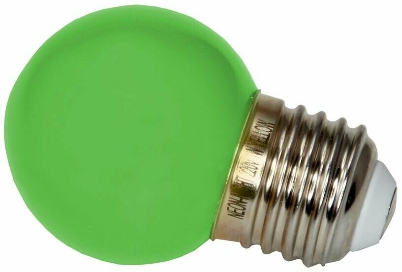 Лампа шар e27 5 LED Ø45мм - зеленая - фотография № 6