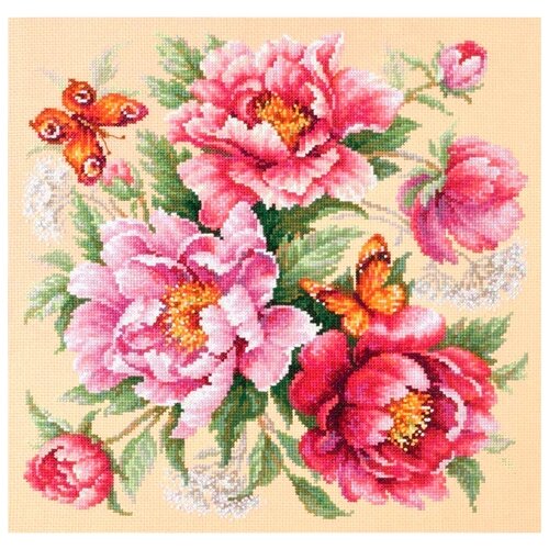 фото 140-001 набор для вышивания чудесная игла 'магия цветов. пионы '30*30см