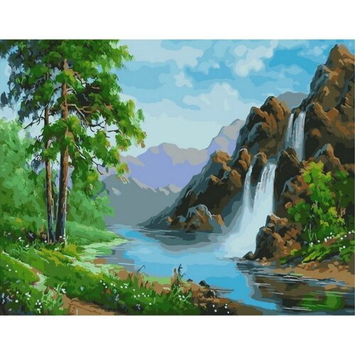 Картина по номерам Лесной водопад 40х50 см Hobby Home картина по номерам две картинки raduga лесной осенний водопад