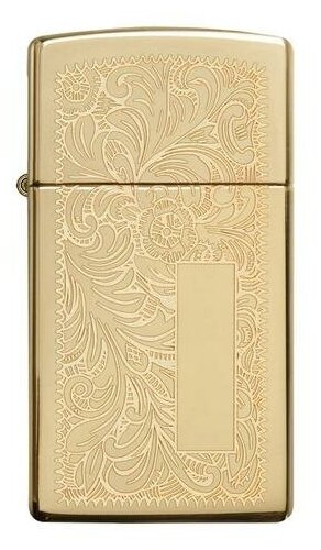 Зажигалка ZIPPO Slim Venetian High Polish Brass