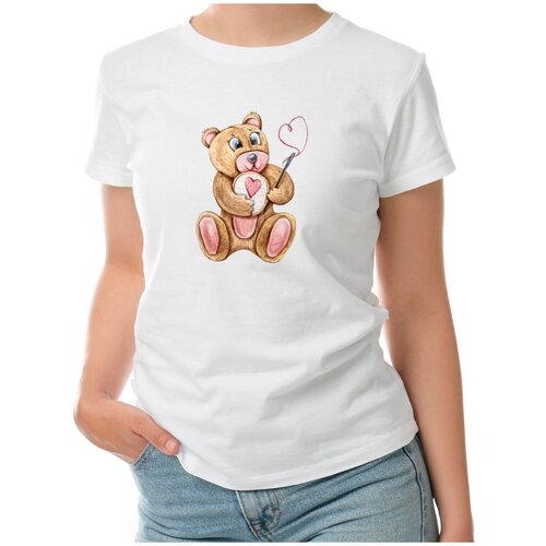 фото Женская футболка «мишка тедди милый медведь принт для детей» (xl, черный) roly