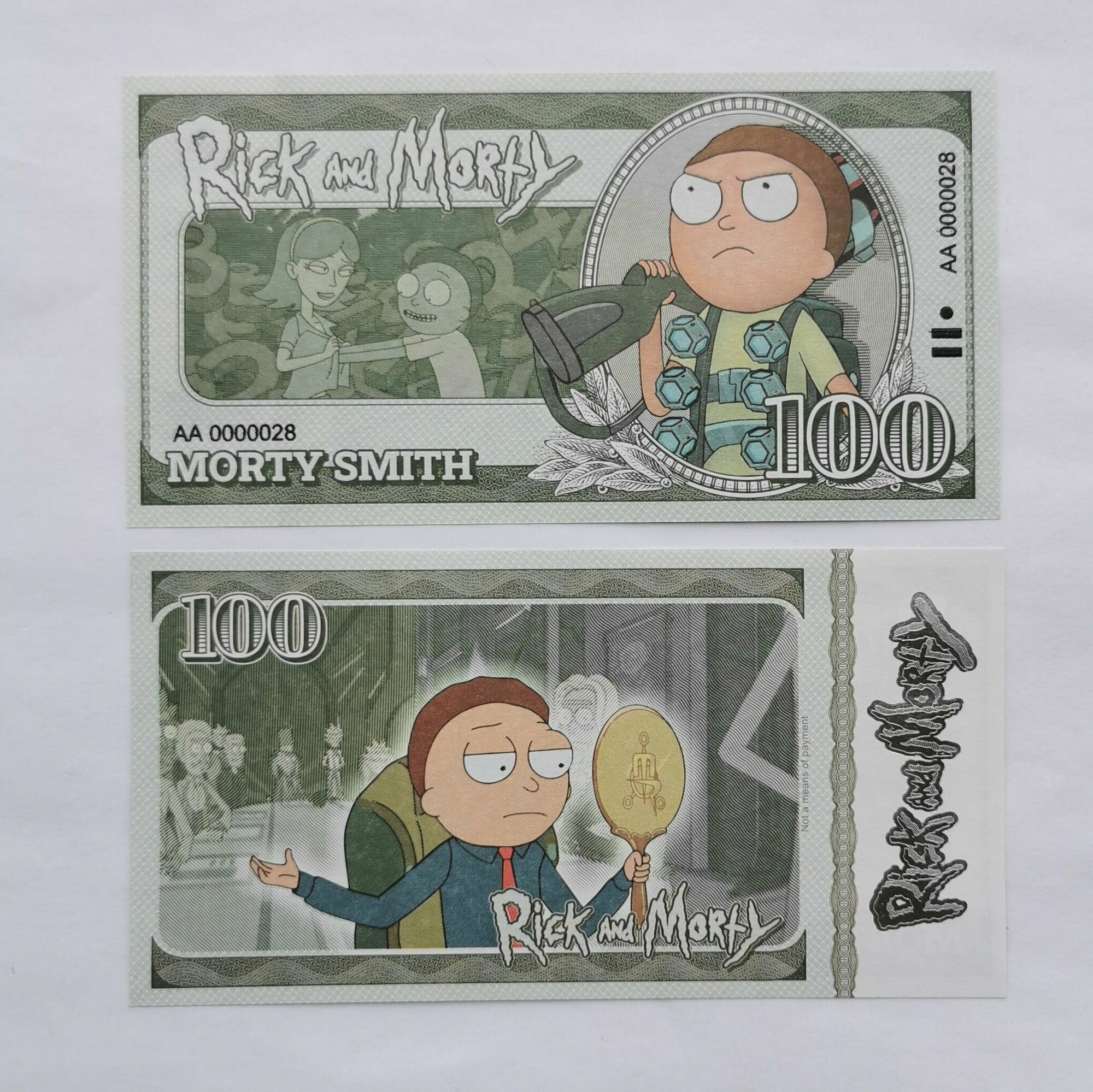 Сувенирная банкнота Морти Смит Персонажи Рик и Морти