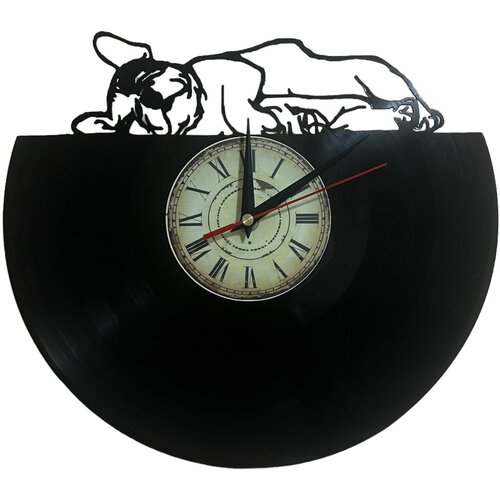 Часы из виниловой пластинки/часы с собакой