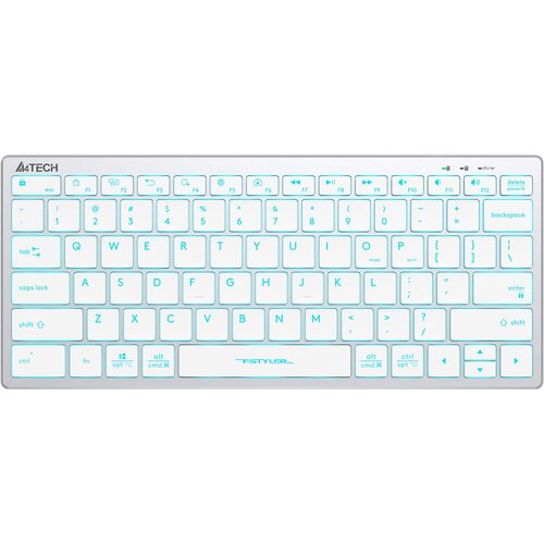 Клавиатура A4Tech Fstyler FX61 белыйсиний USB slim Multimedia LED 300000₽