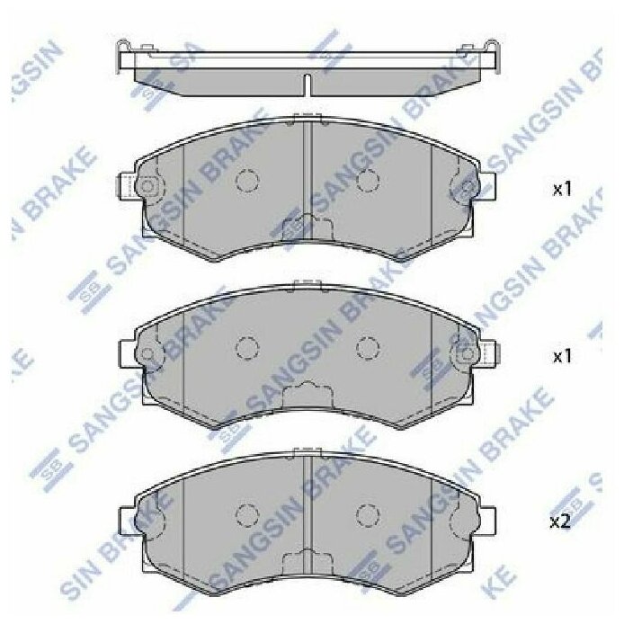 SANGSIN BRAKE SP1054F SP1054F_колодки дисковые пер.\ KIA Joice 2.0i 00 Hyundai Matrix FC 1.6i/1.8i/1.5CDRi 01