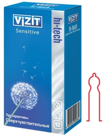 Презервативы латексные Vizit HI-TECH Sensitive, сверхчувствительные, 3 шт. - фото №10
