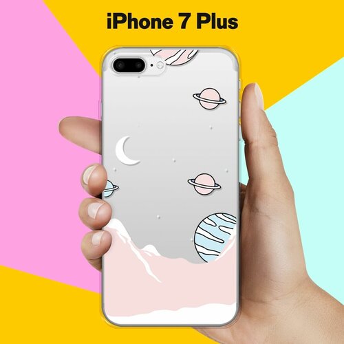 Силиконовый чехол Горы и планеты на Apple iPhone 7 Plus чехол книжка на apple iphone 15 plus эпл айфон 15 плюс с рисунком горы озеро облака золотистый