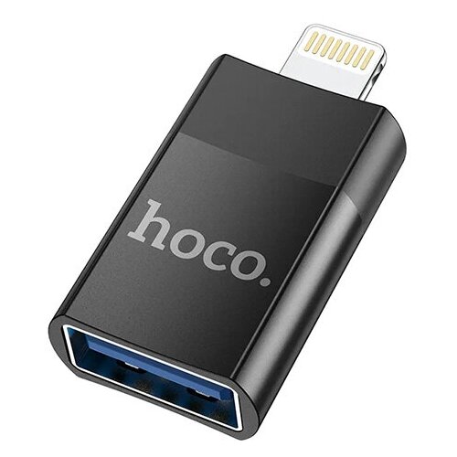 Аксессуар Hoco UA17 OTG USB 2.0 - Lightning Black 6931474761989 азу 5 0v 2 00a apple 8pin прямой шнур 1 5m для apple iphone ipad ipod