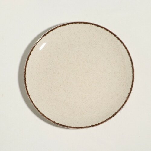 Тарелка «Pearl», d=25 см, бежевая, фарфор