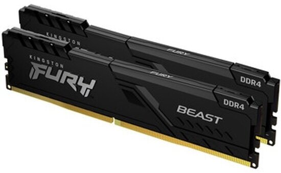 Оперативная память Kingston DDR4 16Gb (2x8Gb) 3733 MHz pc-29866 FURY Beast Black (KF437C19BBK2/16)