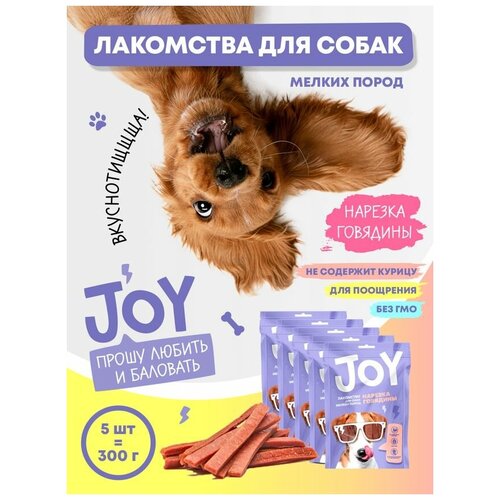 Лакомство для собак мелких пород Нарезка говядины JOY 60 г Набор 5 шт