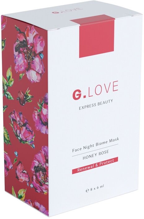 G.LOVE Маска для лица обновляющая Восстановление & Защита Honey Rose Face Night Biome MaskHONEY ROSE. 8 саше-масок по 6 мл