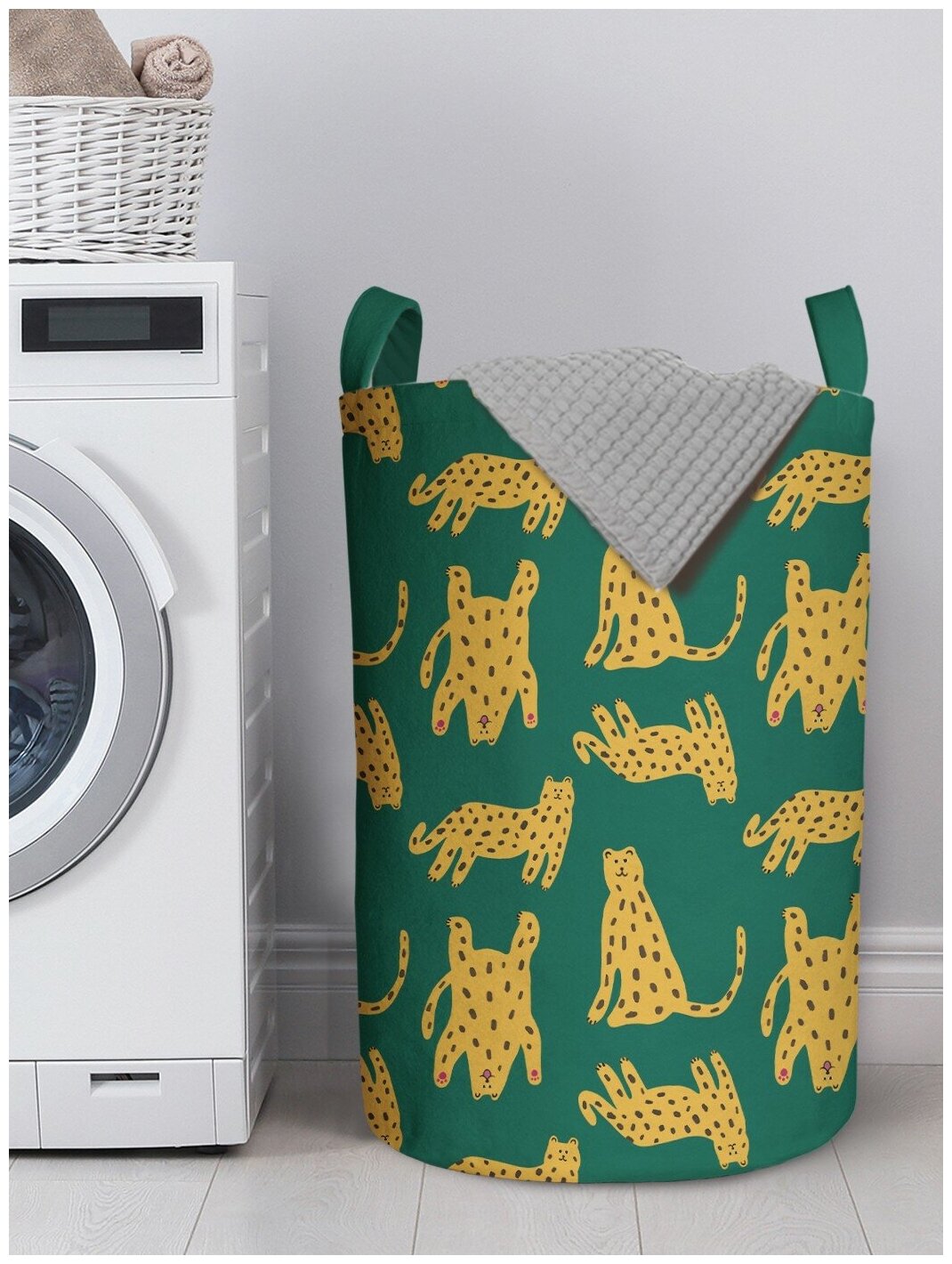 фото Корзина JoyArty для хранения вещей "Стая леопардов" 40x60 см