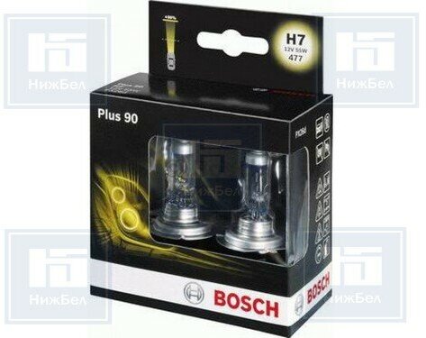 BOSCH Лампа галоген. H7 12 V 55 W Plus 90 (к-т) (BOSCH)