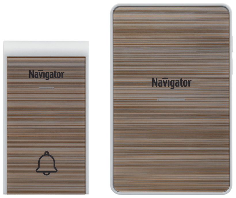 звонок беспроводной NAVIGATOR IP20/IP44 2хАА А23 36 мелодий бежевый - фото №1