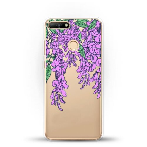 фото Силиконовый чехол цветы фиолетовые на honor 7c andy & paul