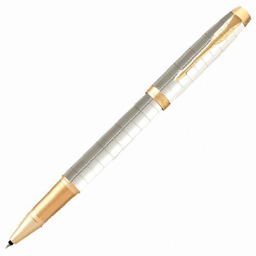 ручка шариковая parker im premium pearl gt жемчужный лак позолота синяя 2143643 в комплекте 1шт Ручка-роллер PARKER IM Premium Pearl GT, корпус жемчужный лак, позолоченные детали, черная, 2143646, 143855