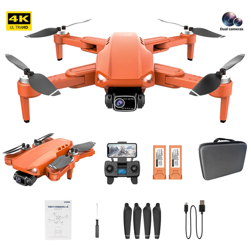 Квадрокоптер L900 Pro SE, GPS, 5G, 4K Камера, Оранжевый, 2 аккумулятора+кейс