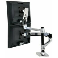 Ergotron LX Dual Stacking Arm Ergotron 45-248-026 крепление для двух мониторов или для монитора и ноутбука(металлик)