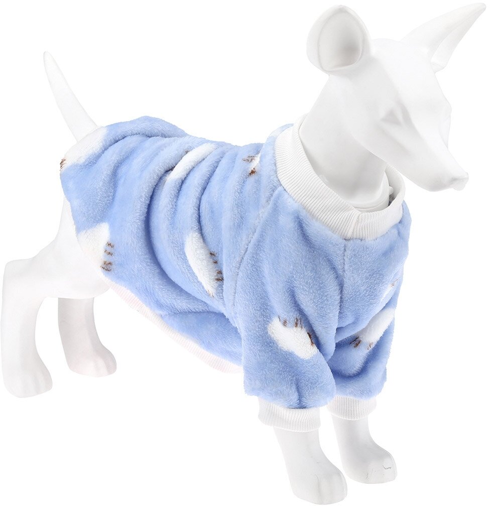 "Пэт тойс (Pet toys)" Одежда для собаки "Толстовка" "Овечка" р-р M, цвет-голубой, плюш (100% полиэстер) - фотография № 1