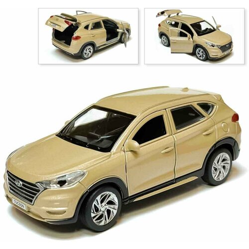 Машинка коллекционная Hyundai TUCSON, инерционная, металлическая, бежевый, Технопарк, 12 см машинка коллекционная hyundai solaris инерционная металлическая красный технопарк 12 см