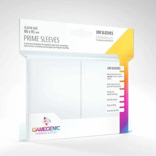 Протекторы для карт Gamegenic Prime Sleeves White (100) протекторы для карт gamegenic prime sleeves blue 100