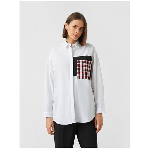 Рубашка с длинным рукавом KOTON WOMEN, 2SAK60092UW, цвет: OFF WHITE, размер: 34