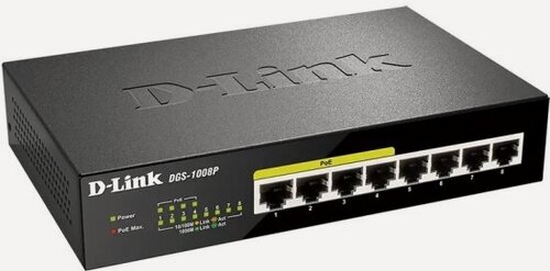 Изображение товара Коммутатор D-link DGS-1008P/E1A