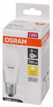 9W/830 ( замена 75W) E27 230V Матовая LED Base RU - LED лампа Груша OSRAM