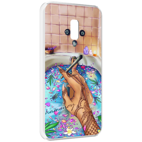 Чехол MyPads девушка в ванне женский для Meizu 15 задняя-панель-накладка-бампер