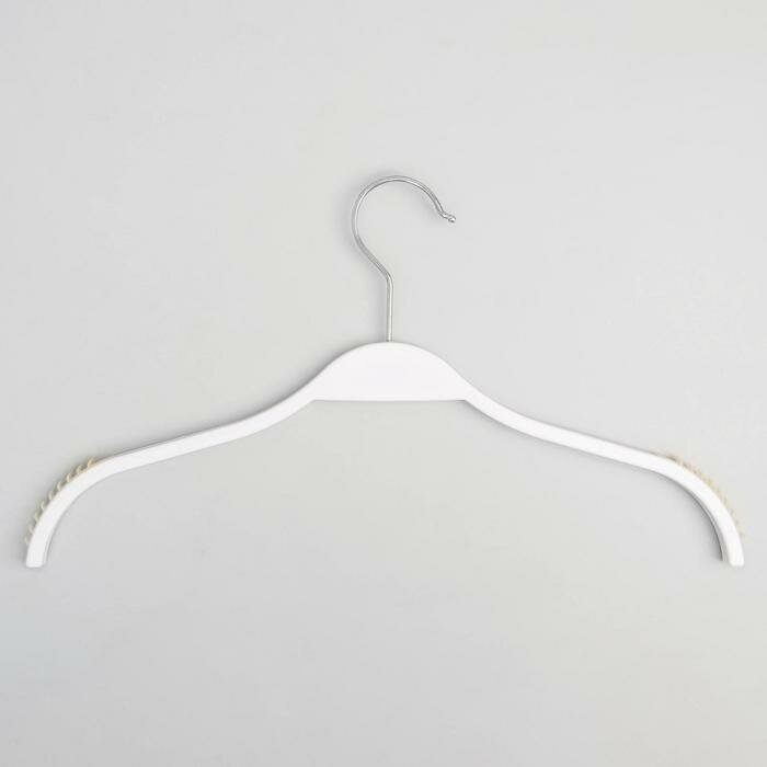 Вешалка-плечики для одежды, размер 40-44, антискользящие плечики, цвет белый - фотография № 1