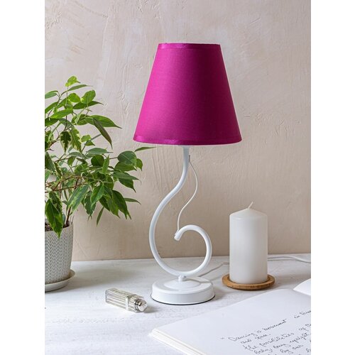 Светильник настольный, торшер интерьерный с абажуром, цвет фуксия