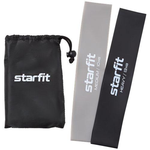 Мини-эспандеры Starfit Es-206, черный/серый, 2 шт