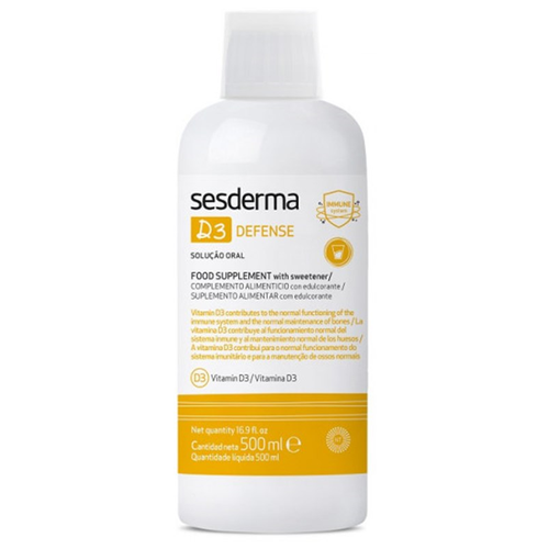 БАД Sesderma Additive D3 Defense Foot Supplement With Sweetener, БАД питьевой Дефенс с Витамином D3, 500 мл