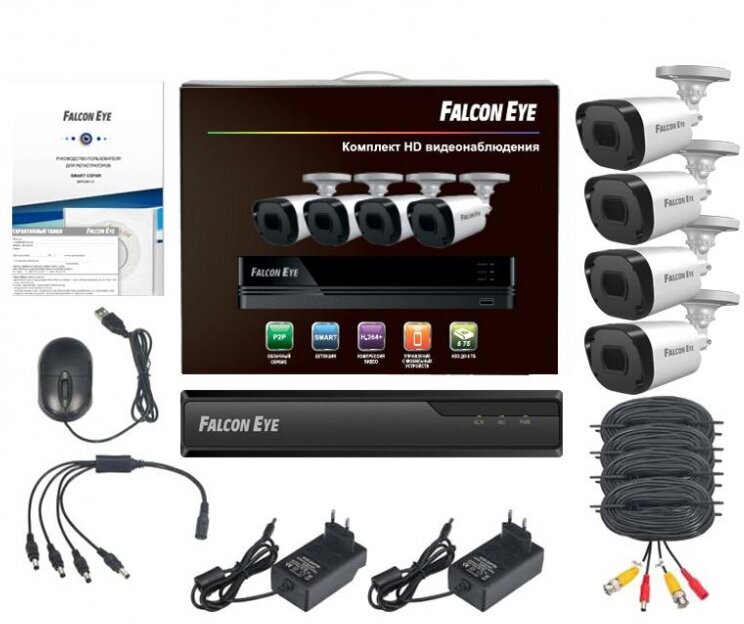 Комплект видеонаблюдения Falcon Eye FE-104MHD KIT Дача SMART - фото №11