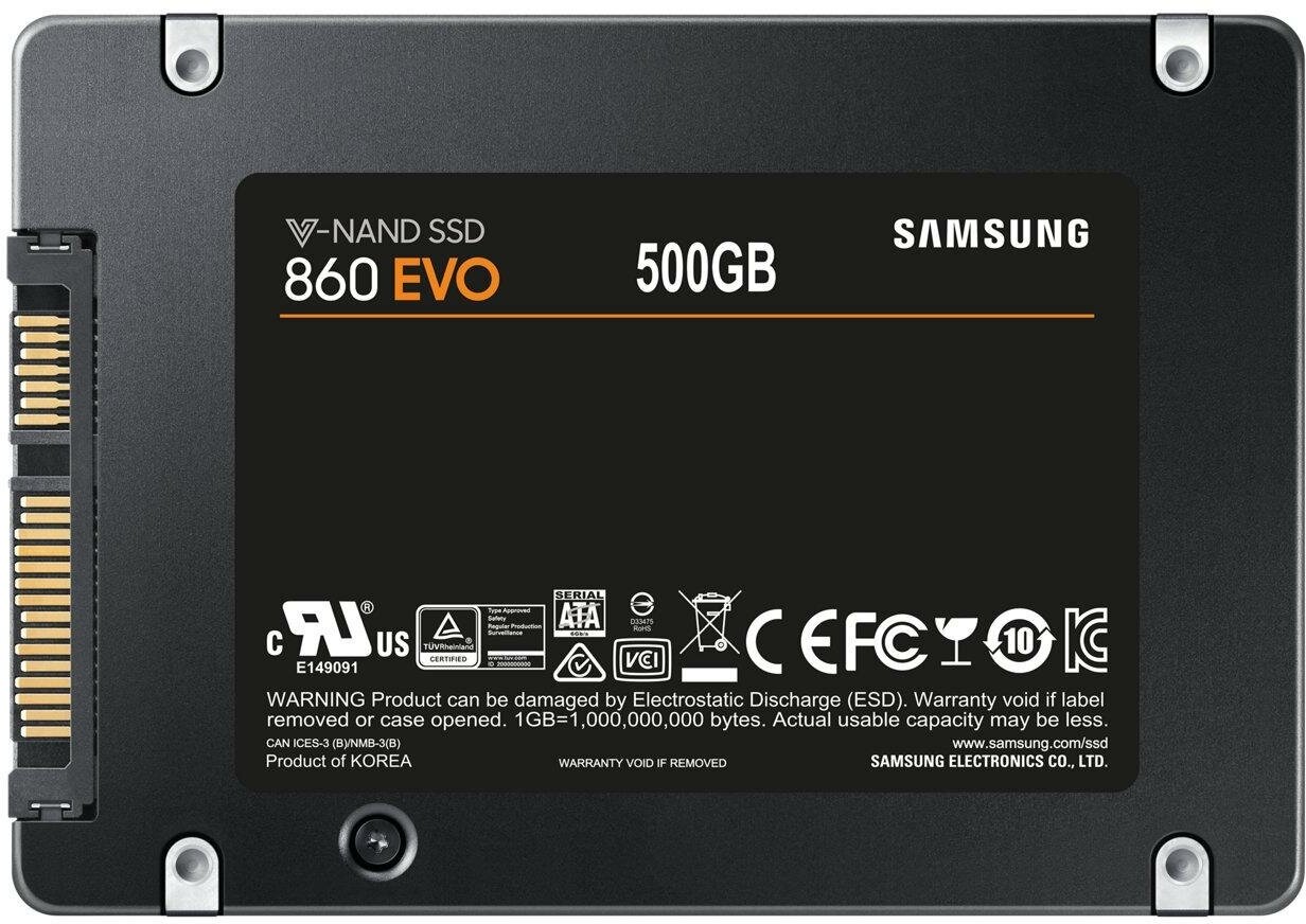 Твердотельный накопитель Samsung 860 EVO 500 ГБ SATA MZ-76E500BW - фото №9