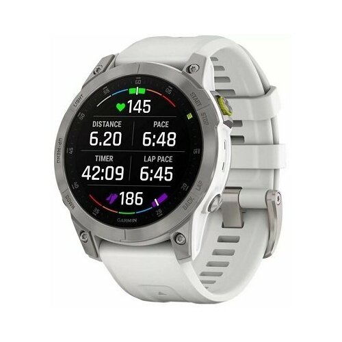 Умные часы Garmin Epix (Gen 2) Sapphire титановый белый 010-02582-21