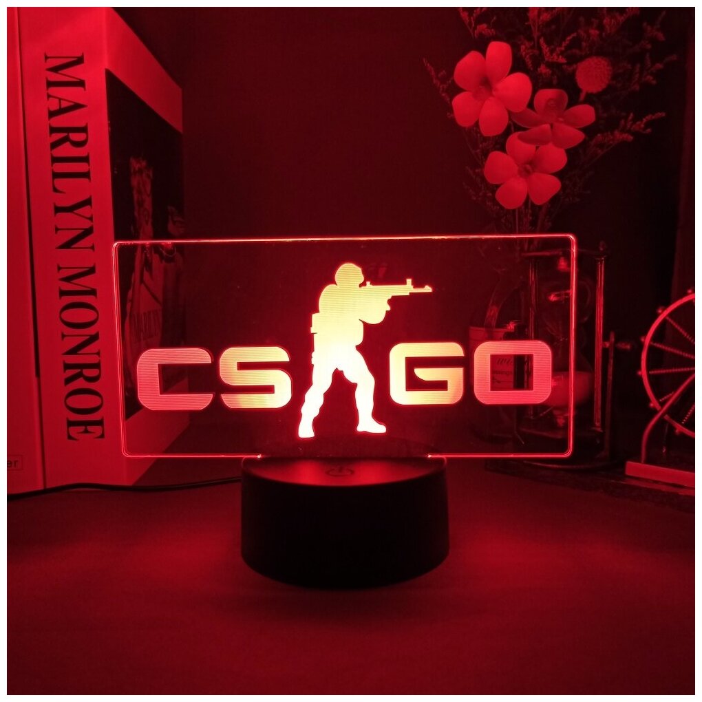 Лампа ночник CS GO с разными цветами | Игрушки Counter Strike - фотография № 1
