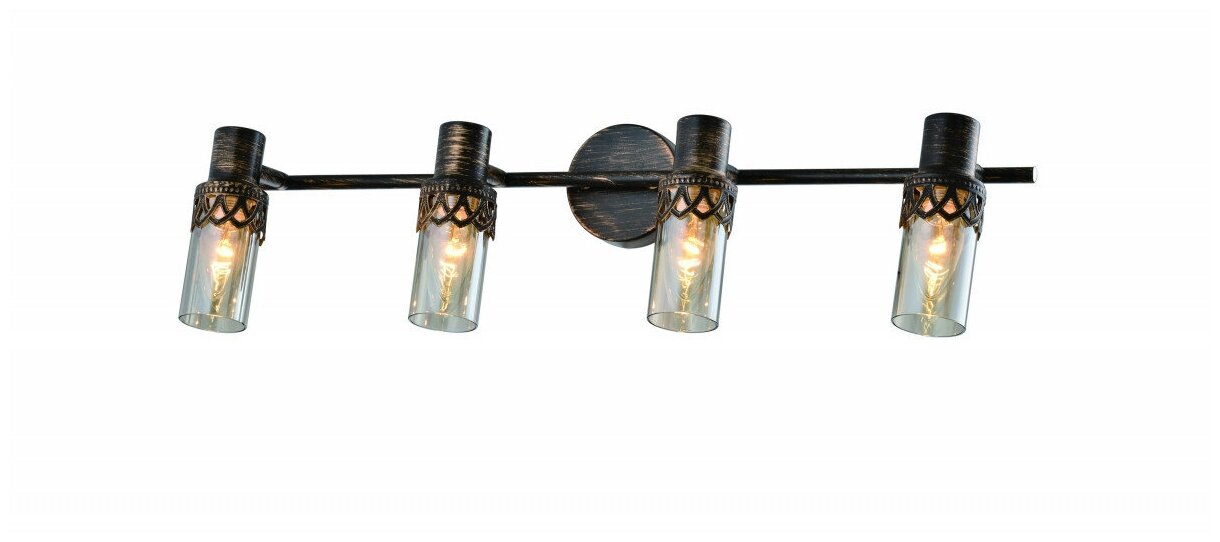 Настенно-потолочный светильник Rivoli Lodi 7018-704, E14, 160 Вт, кол-во ламп: 4 шт., 3000 К, цвет арматуры: черный, цвет плафона: бесцветный - фотография № 2