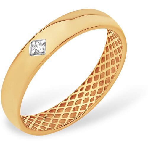 Кольцо обручальное АЙМИЛА, красное золото, 585 проба, бриллиант, размер 20.5 кольцо обручальное аймила красное золото 585 проба размер 19