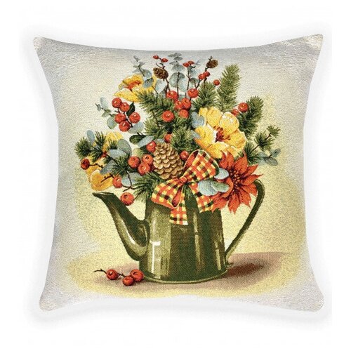 Гобеленовая наволочка Букет в лейке