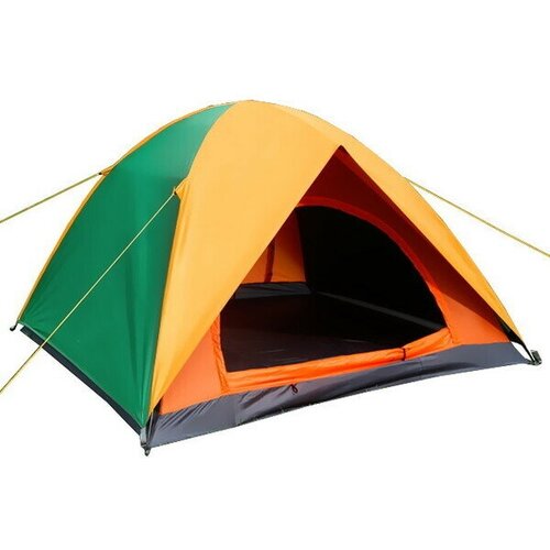 Палатка туристическая Десна-3 двухслойная, 200х200х135 см, цвет жёлто-зелёный